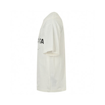 Balenciaga Smoke Print Logo T-Shirt (White)