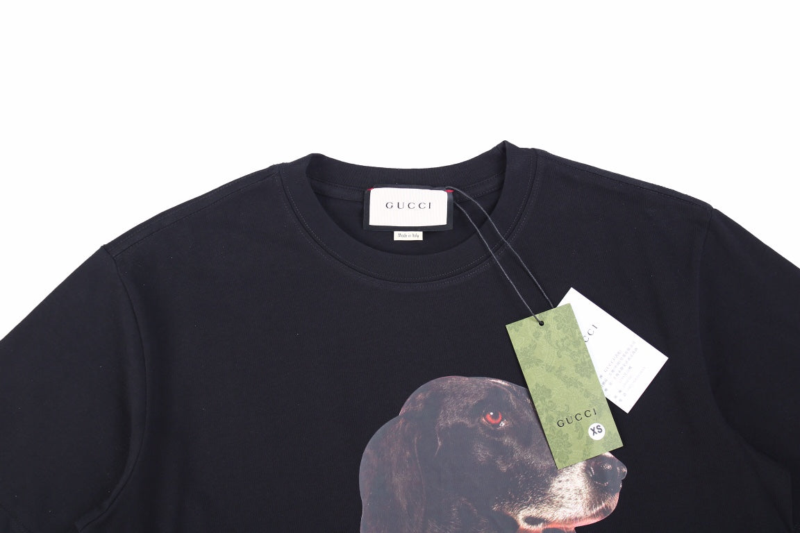 Gucci Dog Print T-Shirt in Black