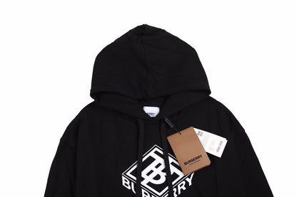 Burberry Black Hoodie with Logo Design