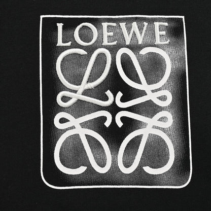 Loewe Black T-Shirt with White Pocket Logo