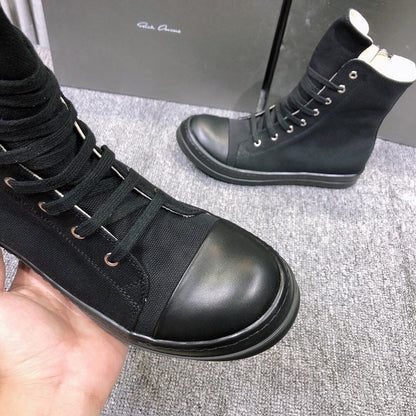 High-Top Black Canvas Sneakers