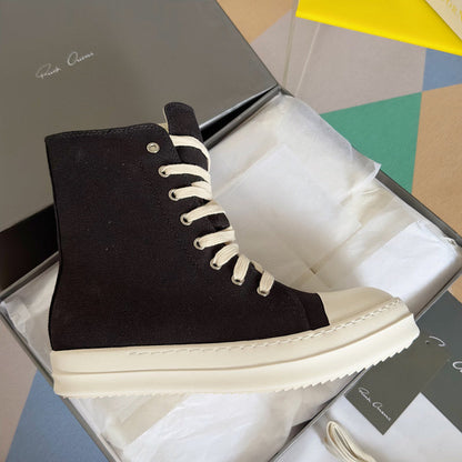 Rick Owens Black High-Top Sneakers