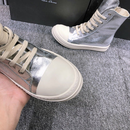 Rick Owens Metallic High-Top Sneakers