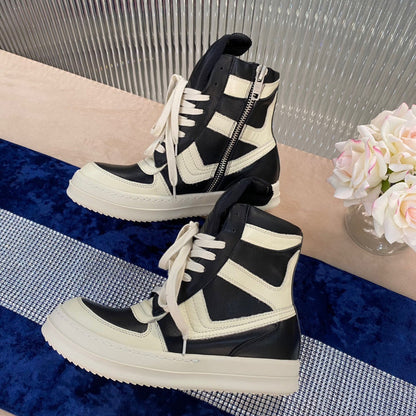 Rick Owens Geobasket Sneakers - Black and White