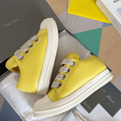 Rick Owens Yellow Low-Top Sneakers