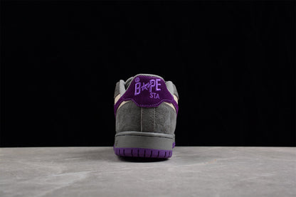 BAPE STA Low-Top Sneakers in Grey and Purple