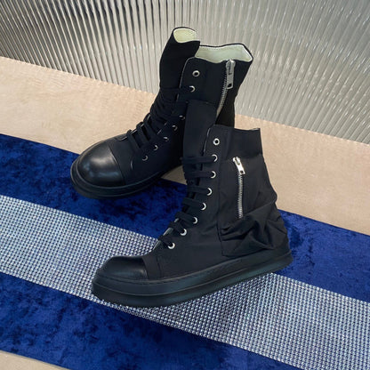 Rick Owens High-Top Nylon Boots - All Black