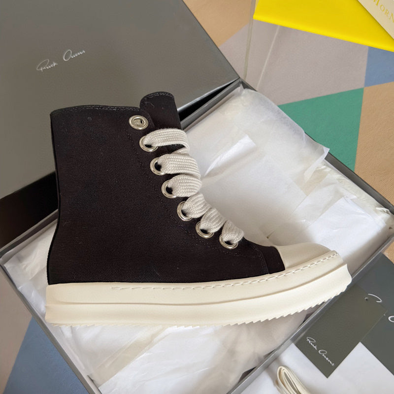 Rick Owens Black High-Top Sneakers