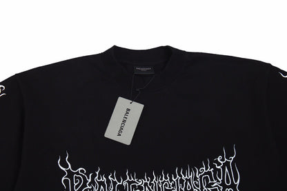 Balenciaga T-shirt with Gothic Flame Logo