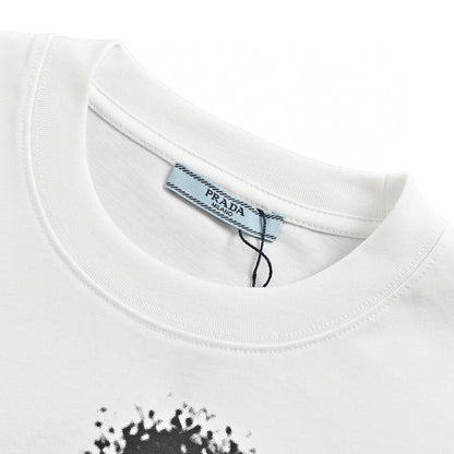 Prada Triangle Spray Paint Logo T-Shirt (White)