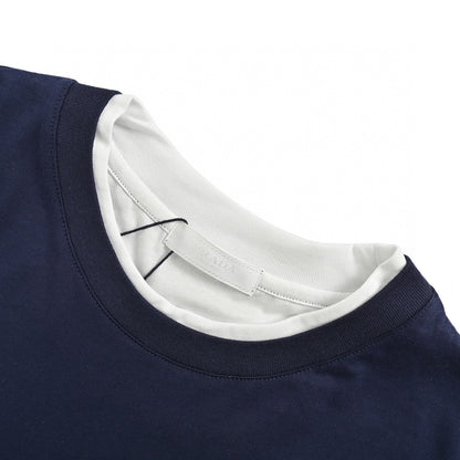 Prada Navy Blue Double Layer T-Shirt