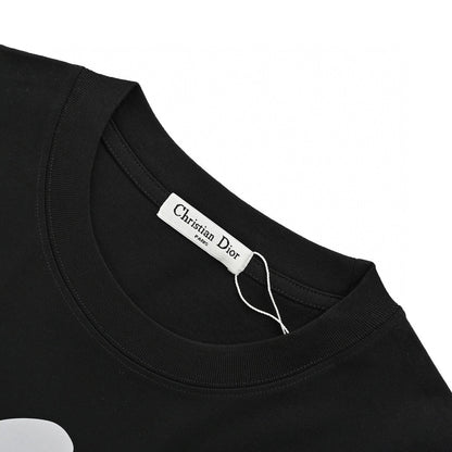 Dior Oversized White Logo Black T-Shirt