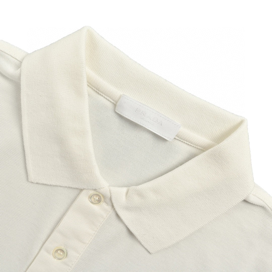 Prada Classic White Polo Shirt