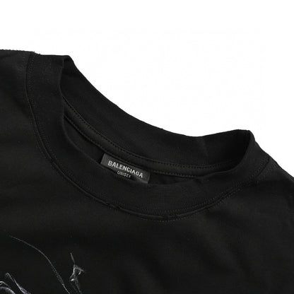 Balenciaga Smoke Print Logo T-Shirt (Black)