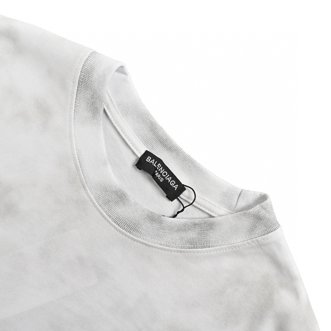 Balenciaga Tie-Dye Logo T-Shirt (White)