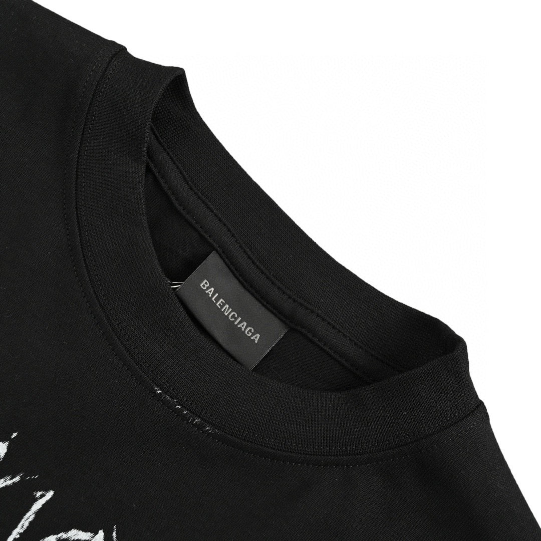 Balenciaga Multi-Logo Black T-Shirt