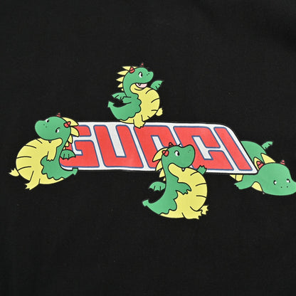 Gucci Black T-Shirt with Dinosaur Graphic