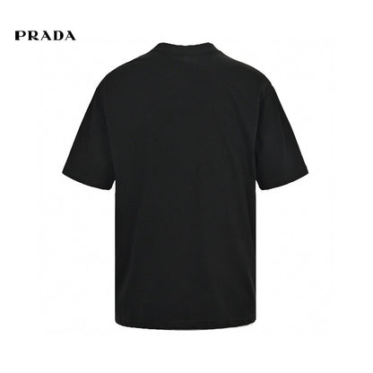 Prada T-Shirt - Black with Bold Branding