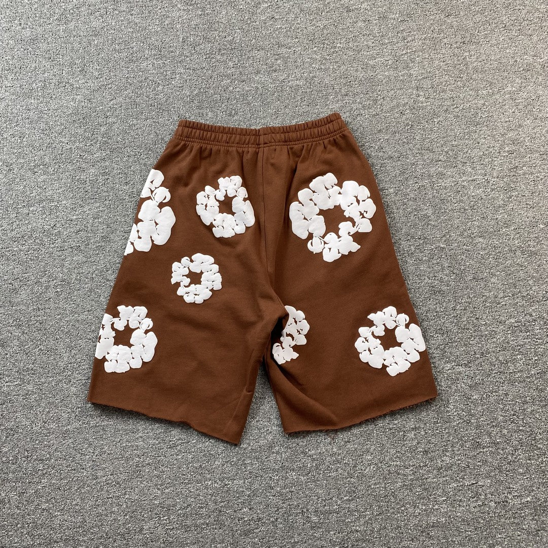 DENIM TEARS COTTON WREATH SHORTS BROWN