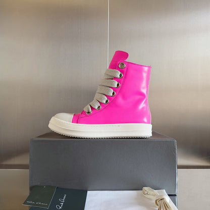 Rick Owens Pink High-Top Sneakers