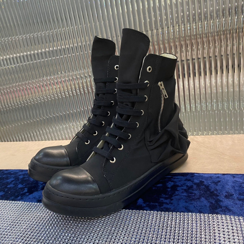 Rick Owens High-Top Nylon Boots - All Black