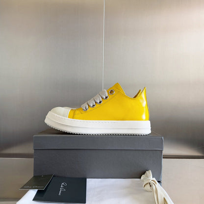 Rick Owens Yellow Low-Top Sneakers