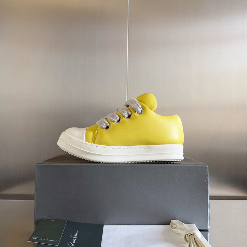 Rick Owens Yellow Low-Top Sneakers