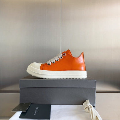 Rick Owens Orange Low-Top Sneakers