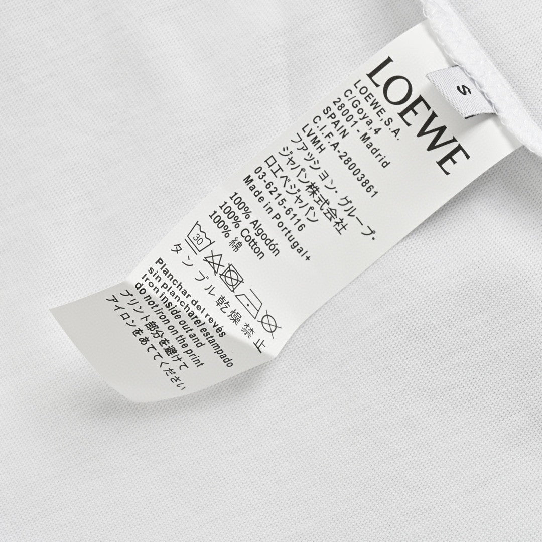 Loewe White T-Shirt with Blue Pocket Logo