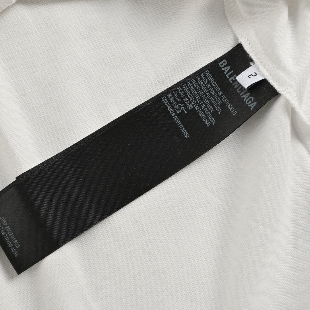 Balenciaga White T-Shirt with Label Detail