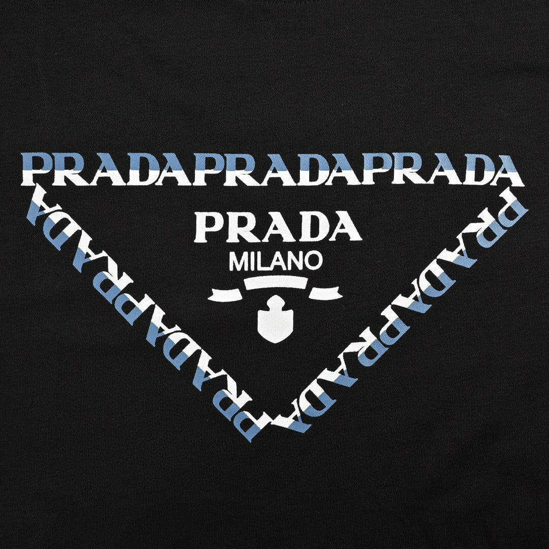 Prada Black T-Shirt with Logo Design