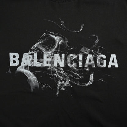 Balenciaga Smoke Print Logo T-Shirt (Black)