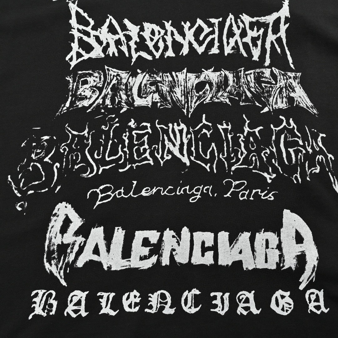 Balenciaga Multi-Logo Black T-Shirt