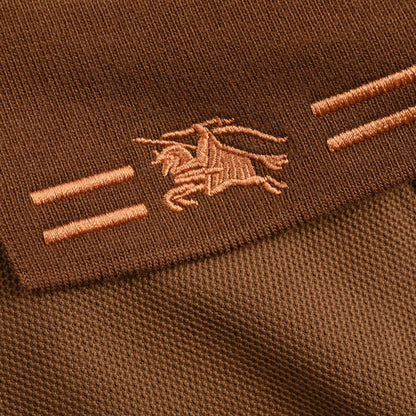 Burberry Striped Collar Polo Shirt in Brown