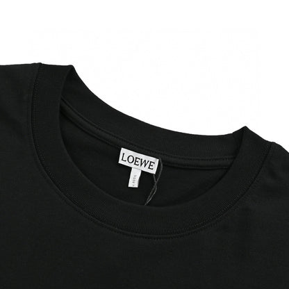 Loewe Black T-Shirt with White Pocket Logo