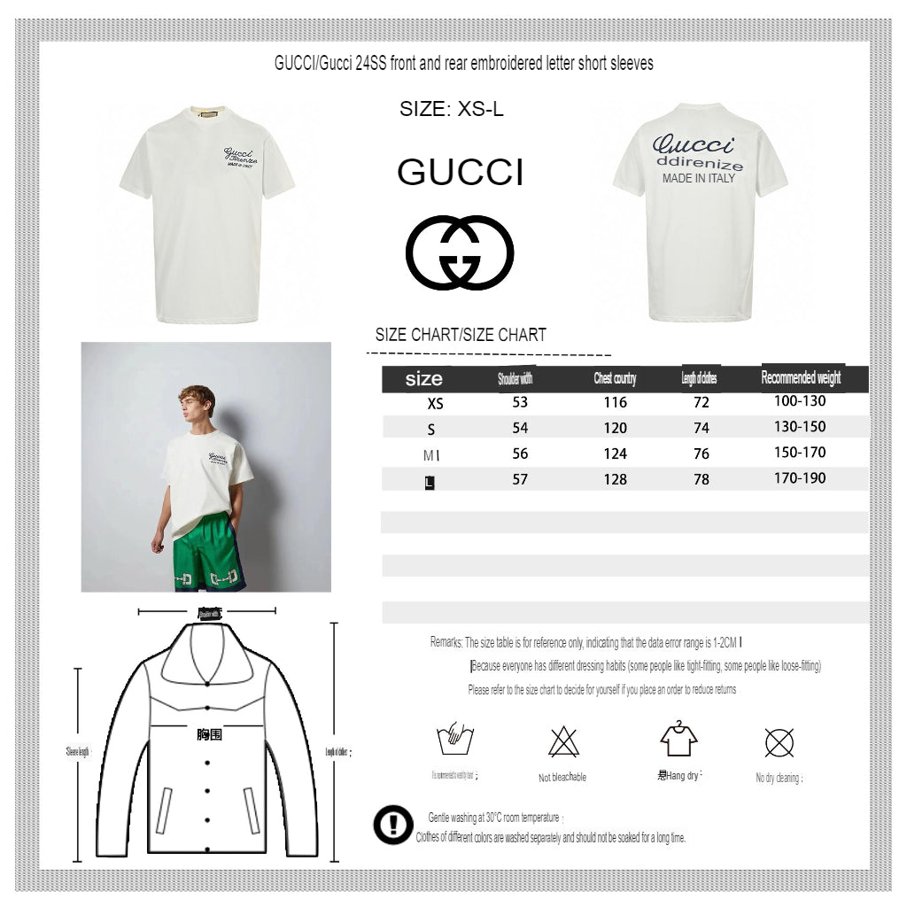 Gucci White T-Shirt with Script Logo