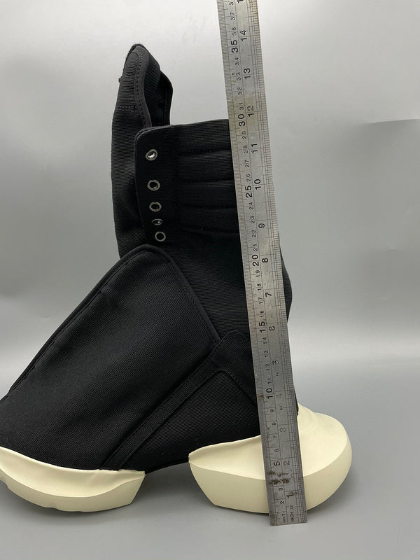 Rick Owens Black High-Top Canvas Boots