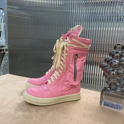 Rick Owens High-Top Sneakers - Pink and Cream