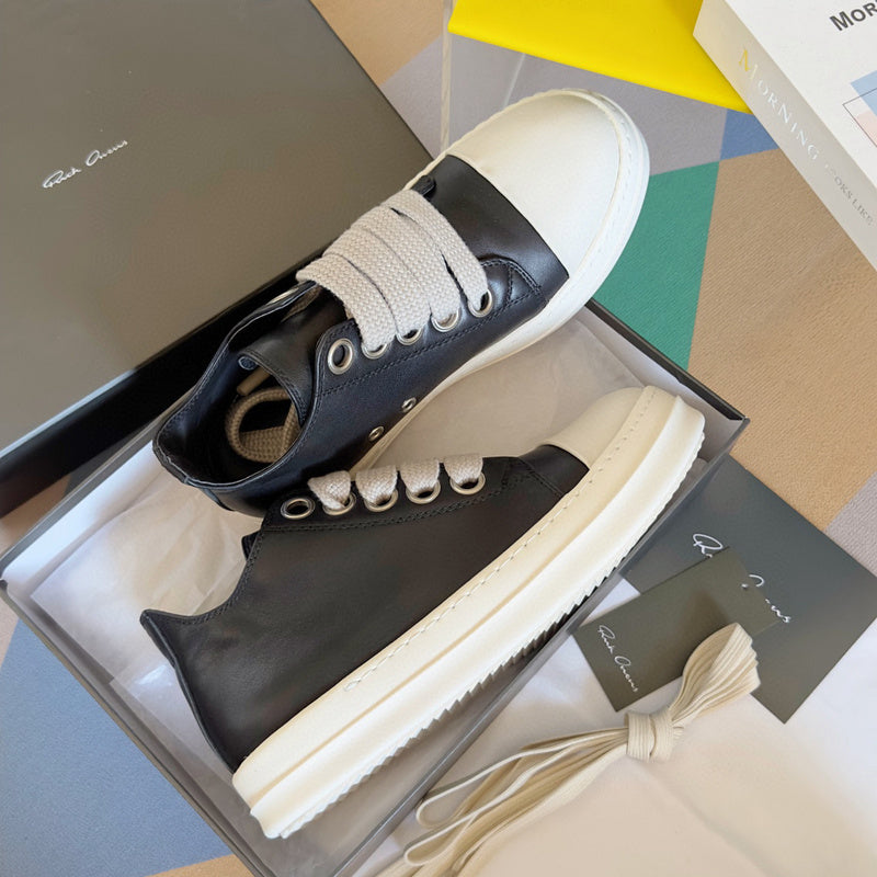 Rick Owens Black Low-Top Sneakers