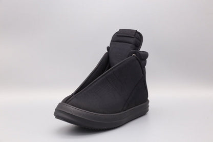 Rick Owens Black High-Top Wrap Sneakers