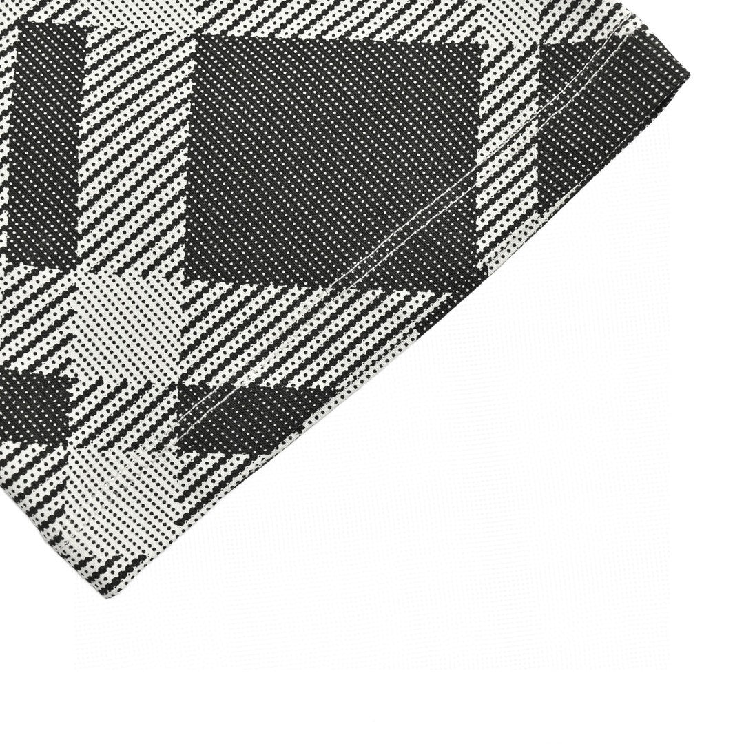 Burberry Geometric Check Polo Shirt (Black and White)