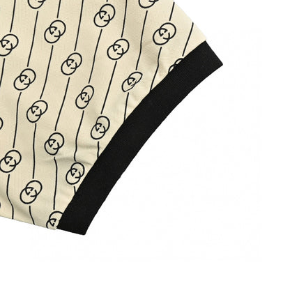 Gucci Beige and Black Patterned Polo Shirt