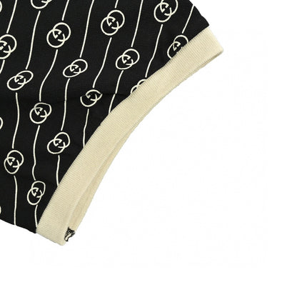 Gucci Black and Beige Patterned Polo Shirt