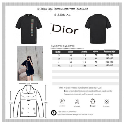 Dior T-Shirt - Multicolor Vertical Logo