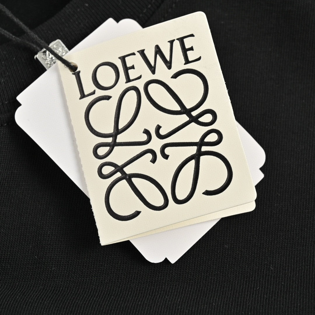 Loewe Black T-Shirt with Red and White Logo