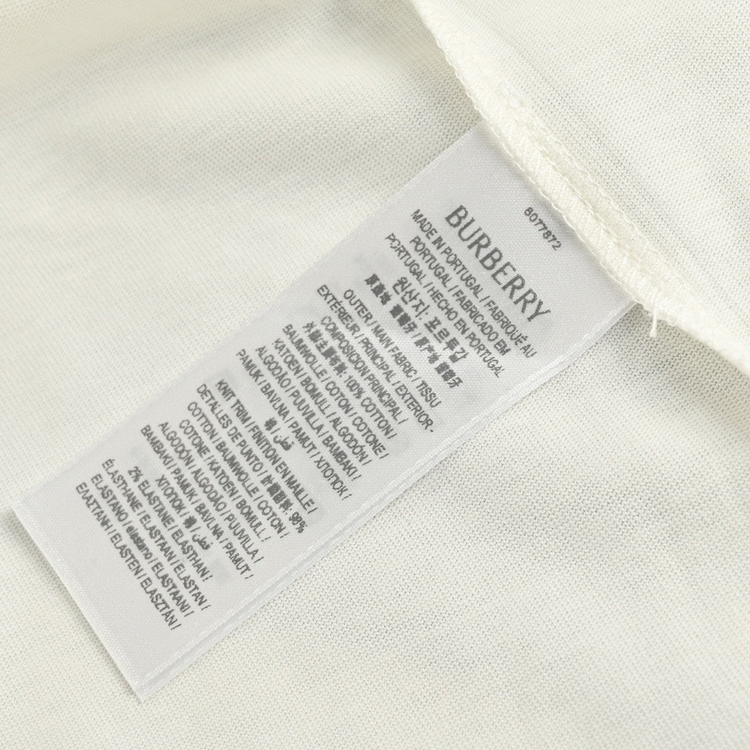 Burberry White T-Shirt with Blue Design