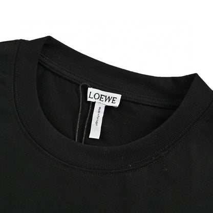 Loewe Black T-Shirt with Red and White Logo