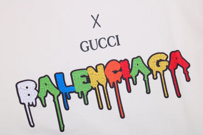 GUCCI x BALENCIAGA DRIP LOGO T-SHIRT CREAM