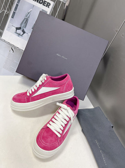 Rick Owens Low-Top Sneakers - Pink Suede