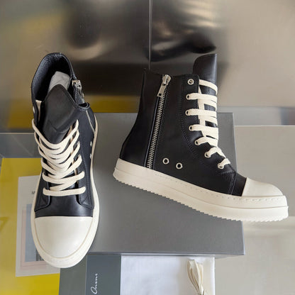 Rick Owens Black High-Top Sneakers